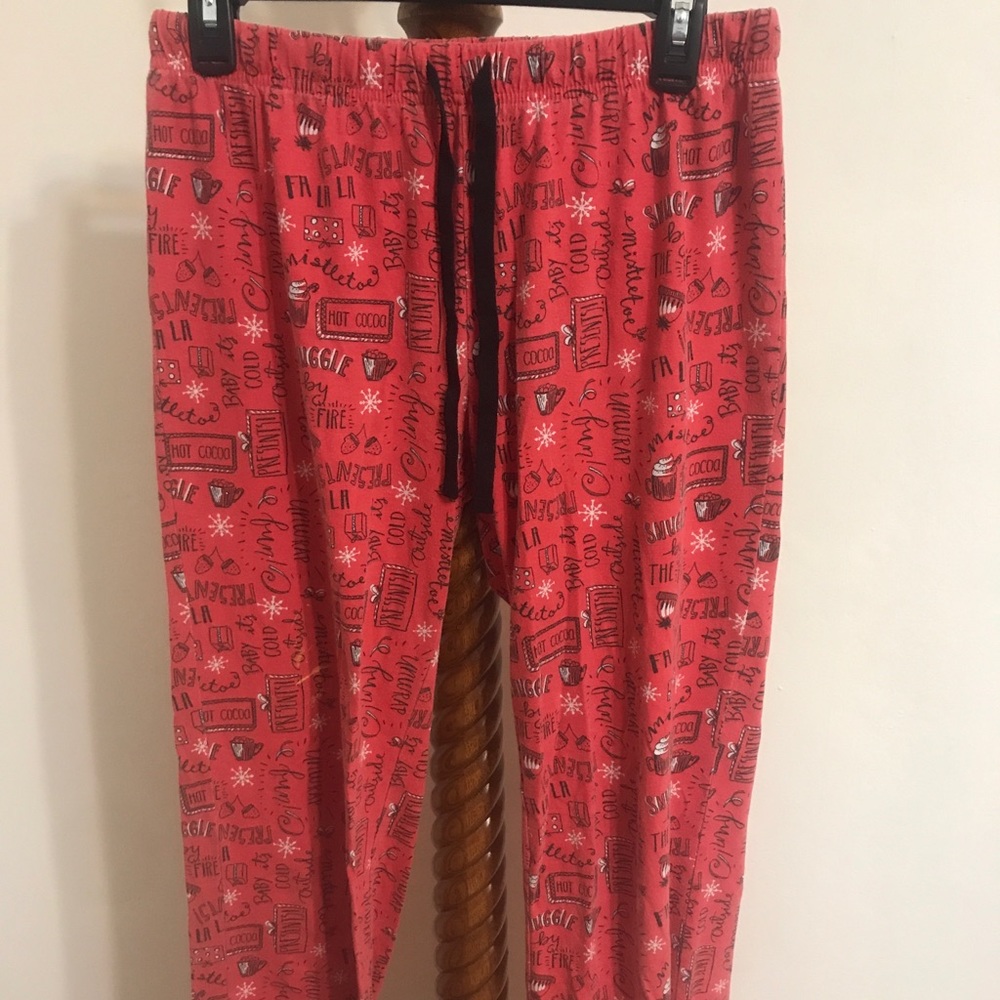 Red Christmas pajamas pants